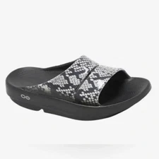 OOFOS Ooahh Limited Snake Print Slides