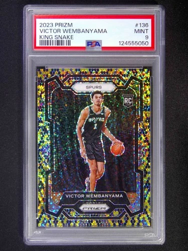2023-24 Panini Prizm Victor Wembanyama #136 RC King Snake Snakeskin SSP PSA 9