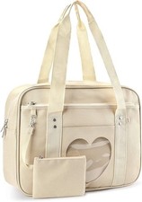 Pastel Ita Bag Heart Japanese Kawaii Large Anime Pins Tote Purse Pink PurpleBeig