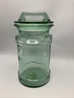 Vintage Milk Can Shaped Glass Cookie Jar Canister w/ Lid Great Farmhouse Decor