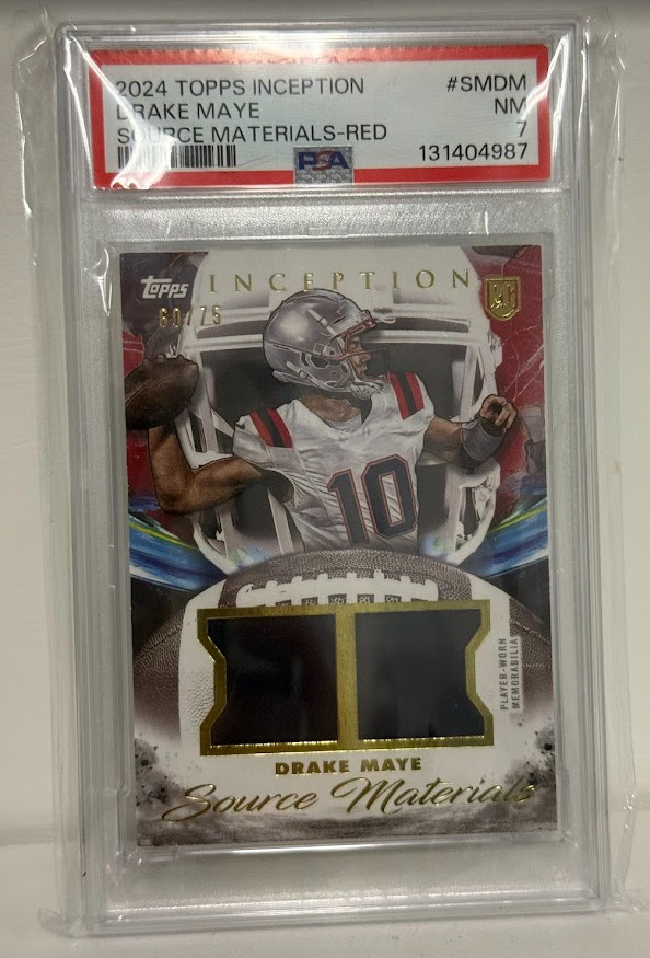 Drake Maye Topps Inception Source Materials #SMDM Red