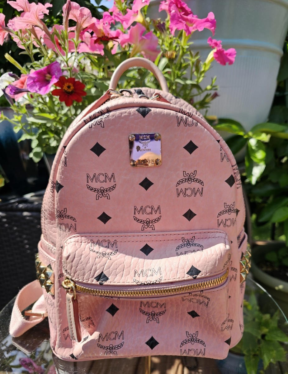 Mini Backpack Mcm Backpack Box Mcm Visetos Backpack Pink