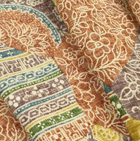 Colorful Meadow Hama Chirimen Silk UnUsed BOLT By the Yard Kimono Fabric BS29