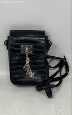 Borsa a mano DKNY donna nera stampa animalier pelle mini tracolla tracolla