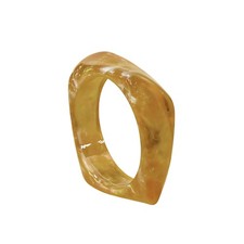 Chunky Transparent Resin Square Bangle - Retro Geometric Acrylic Wristband for W