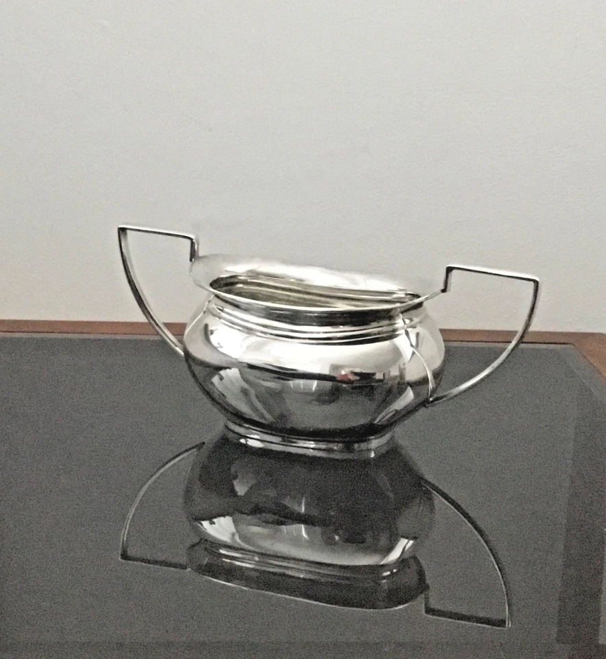 IMPRESIONANTE 🎁 1930 JOSEPH RODGERS & SONS ESPEJO BRILLO JUEGO DE CAFÉ TÉ PLATEADO Foto 3 de 4