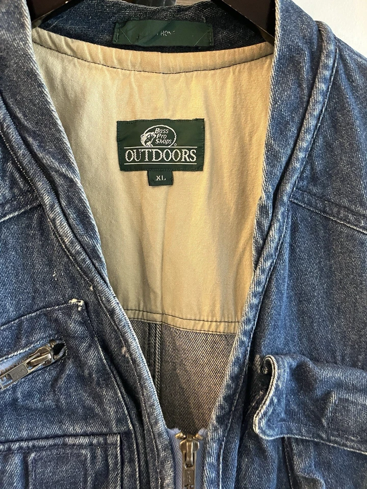 Chaleco de pesca utilitario vintage Field & Stream para exteriores de mezclilla XL azul de varios bolsillos Foto 2 de 4