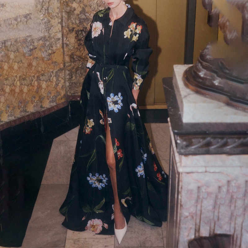 black lace dress gothic Black floral gothic wedding dress, black flower tulle lace dress, alte –  classygown main image 0