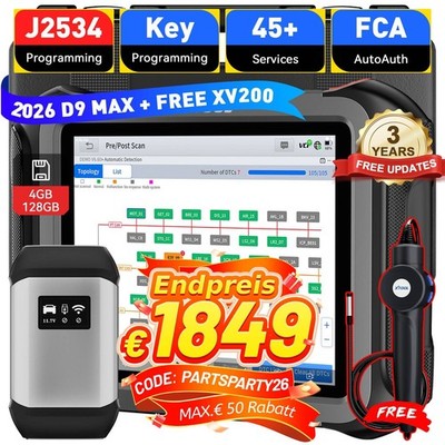 XTOOL D9 MAX XV200 J2534 ECU-Programmiergerät Bidirektionaler OBD2 Diagnosegerät