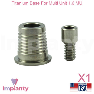 1x GDT Titanium Base For CAD/CAM Multi Unit 1.6mm Prosthetic Dentistry Lab