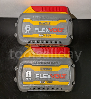 #ad 2 PACK of Genuine DEWALT 6Ah 20V 60V MAX FLEXVOLT Li ion Batteries DCB606 2 $199.95
