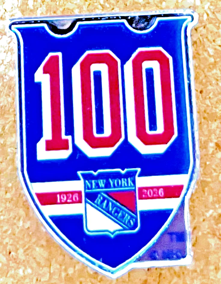 2025-26 N.Y. RANGERS LAPEL PIN NHL HOCKEY 100TH ANNIVERSARY ACRYLIC SHIPS NOW!! - Image 2 of 3