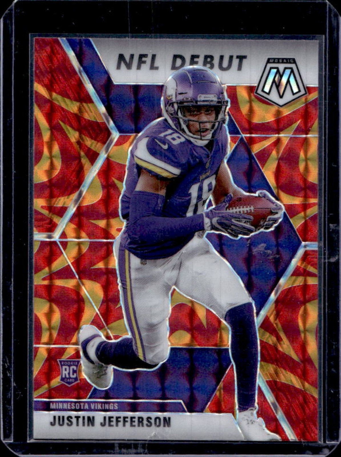 2020 Mosaic Justin Jefferson RC Prizm Reactive Orange #270 Vikings