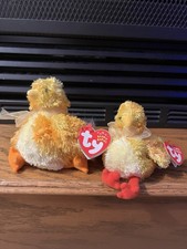 Ty Beanie Baby Chickie The Chick And Basket Beanie Chickie
