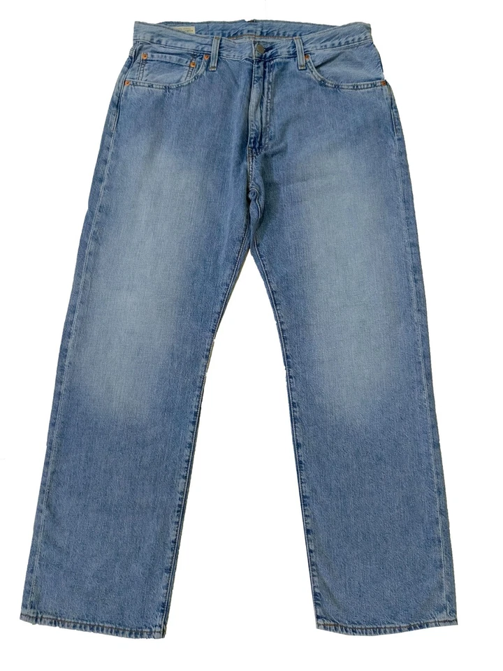 LEVIS 555 Jeans Mens RELAXED Straight Fit LIGHT BLUE Stretch Lightweight Denim - Image 2 of 2