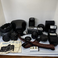 Lot Vtg Minolta SRT SC-II 35mm Film Camera w/ Rokkor-X 50mm Lens Tou Zoom Flash
