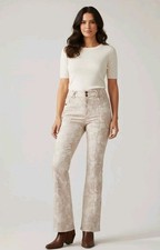 Dolce And Gabbana Floral Pants Ivory Pink Flare Leg ITALY US 26 Coquett New $425