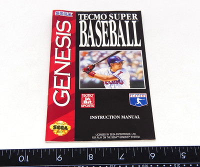 Authentic Tecmo Super Baseball Sega Genesis Instruction Manual No Game