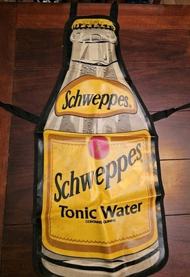 Vintage 80's ~ SCHWEPPES TONIC WATER ~ BBQ Man Cave / Cookout Vinyl Apron