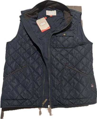 Hunter Men's Navy Quilted Vest Full Zip Pockets Stand-Up Collar Size L - product listing photo