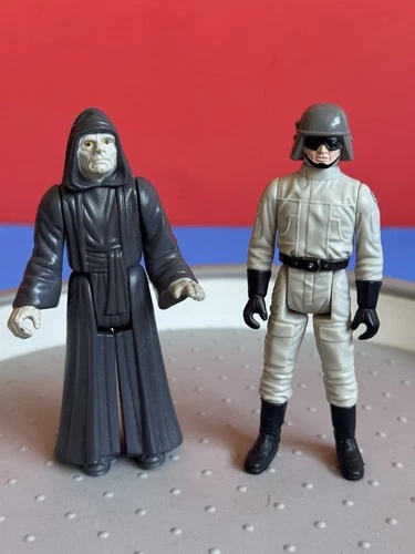1984 Vintage Kenner Star Wars Scout Walker At St Driver & Emperor Figure Lot