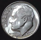 1957-P 10C Roosevelt Dime BU 90% Silver 26owt0306-6