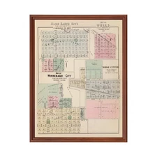 Old Map of Blue Earth, MN 1874 - Vintage Blue Earth Minnesot