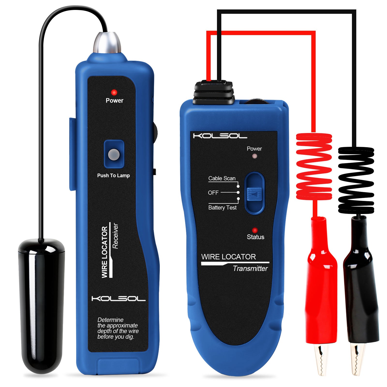 KOLSOL F02 Pro Underground Wire Locator Cable Tester with Battery + Earphones