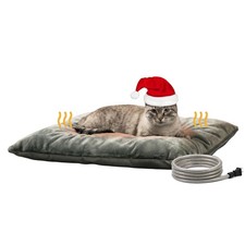 Outdoor Heated Pet Heating Pad for Cats  Small Dogs, Waterproof Heated Bed w...