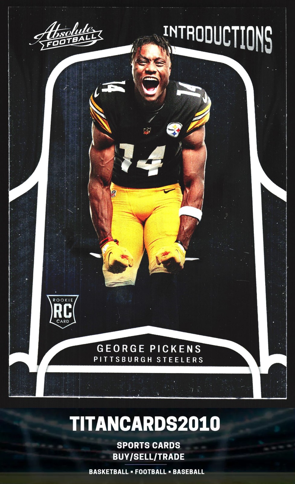 George Pickens 2022 Panini Absolute Intro  ROOKIE RC Pittsburgh Steelers #INT-15