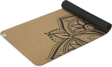 Gaiam Cork Yoga Exercise Mat  Natural Sustainable Cork Resists Sweat and Odors