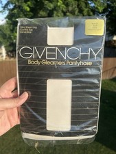 Vintage 80s Givenchy Body Gleamers Control Top Ultra Sheer Pantyhose Crystal SzD