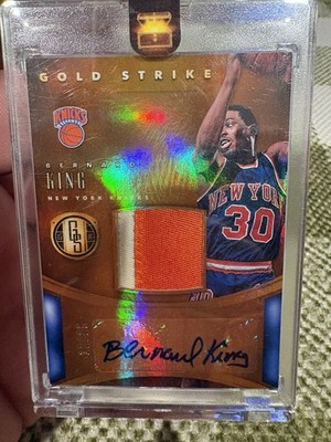 2015/16 Gold Standard Bernard King Strike Auto Patch # d 12/25 Knicks Jumbo HOF