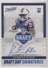 2016 Panini Prestige Draft Day Signatures Blue Ink Kenneth Dixon #KD Auto fm0
