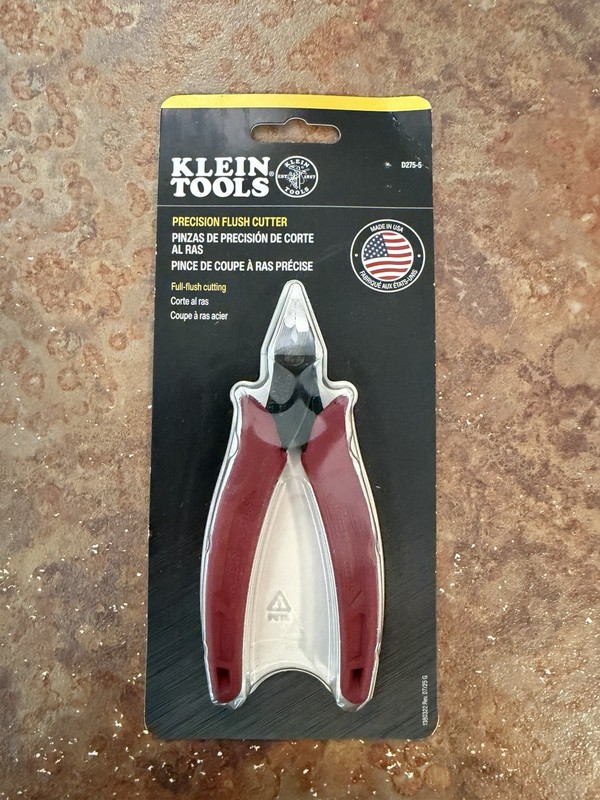 Klein Tools D275-5 Precision Flush Cutter, 5 in, 16 AWG (1.31 mm)