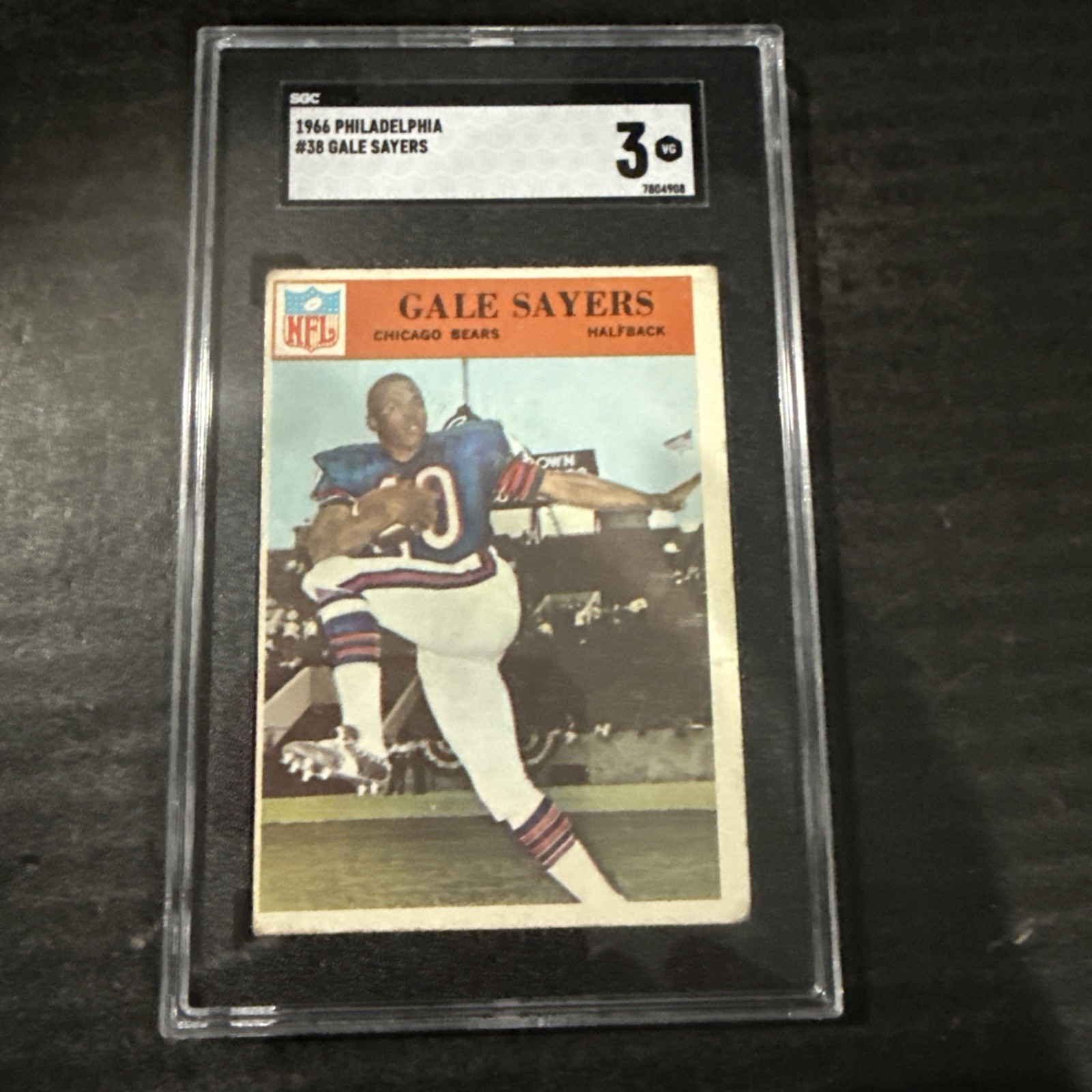 1966 PHILADELPHIA #38 GALE SAYERS SGC 3 RC ROOKIE CARD HOF