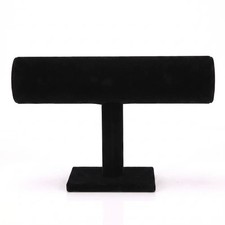 Velvet T-Bar Bracelet Display Stand Black Gray Jewelry Holder Watch Bangle Rack