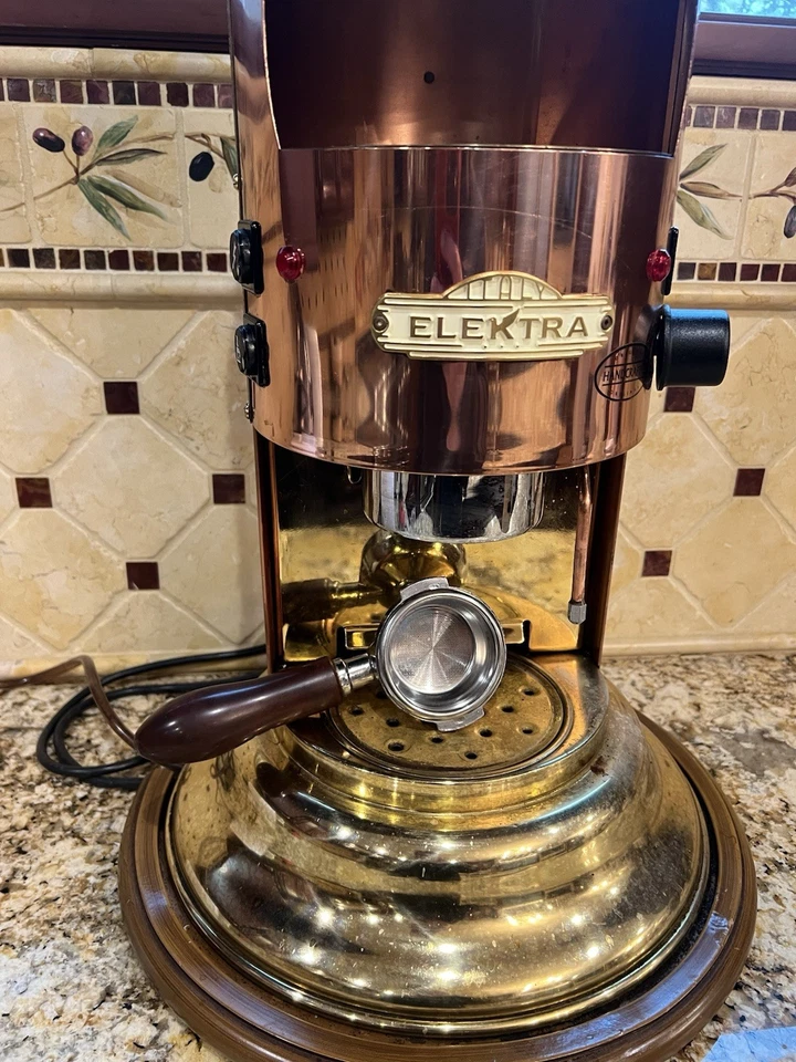 ELEKTRA Verticale MINI Máquina de Espresso Italiana LATÓN COBRE Foto 3 de 4