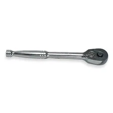 Westward 4Yp74 3/8" Drive 72 Geared Teeth Pear Head Style Hand Ratchet, 7-3/4"