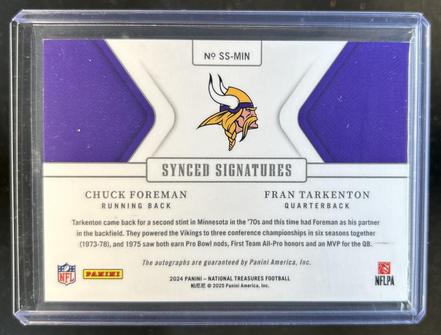 2025 National Treasures Chuck Foreman Fran Tarkenton Synced Auto #/99 #1 view 2
