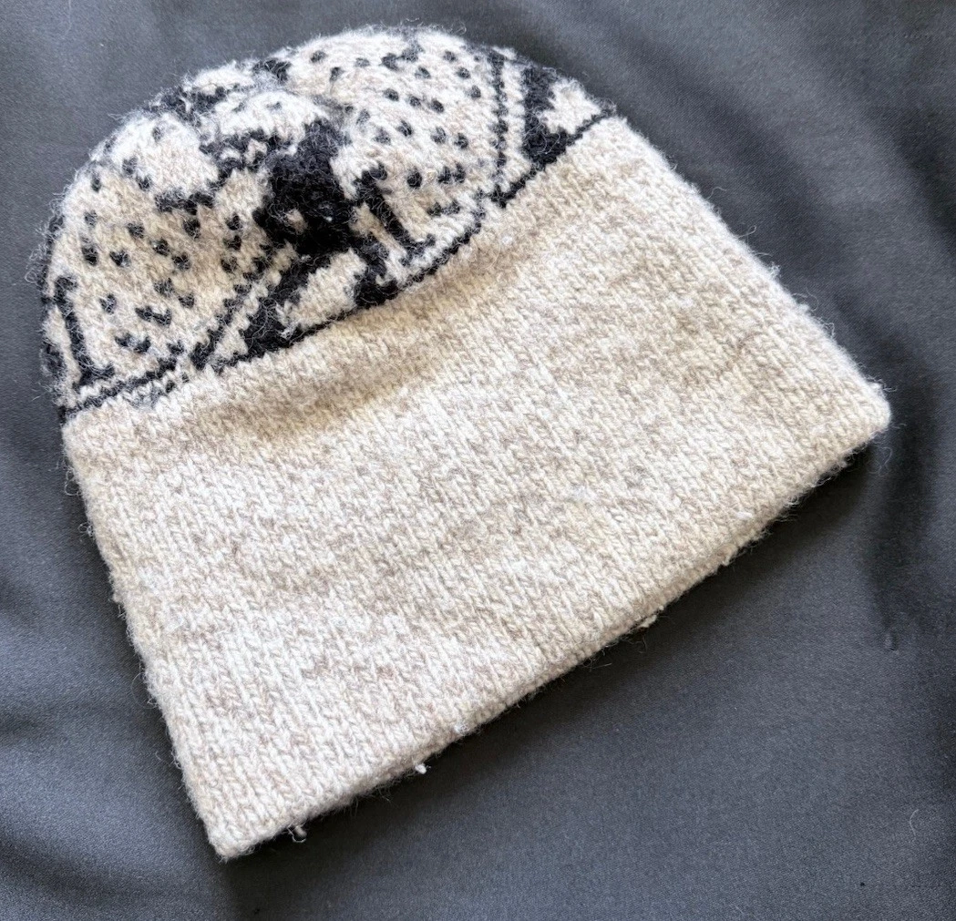 Woolrich Beanie Hat Wool Blend Knit Cream Pattern Winter Cap NWT One Size Woolrich Wool Blend Beanie Hat Knit Cap Winter Warm Lined  main image 2