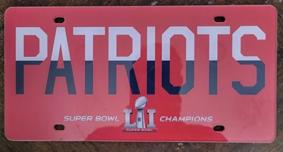 New England Patriots Acrylic License plate 2016 AFC Champions Superbowl XXXLI