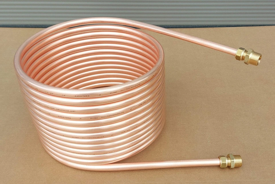 Spirale Poolheizung Kupferrohr 15x1mm Außend. ca. 255mm 5m-15m 1/2 oder 3/4" An. - Bild 4 von 4