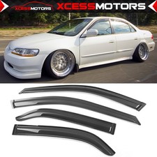 Fits 98-02 Honda Accord Sedan Window Visor Acrylic Vent Sun Shade Rain Guard 4pc Fits 98-02 Honda Accord Sedan Window Visor Acrylic Vent Sun Shade Rain Guard 4pc