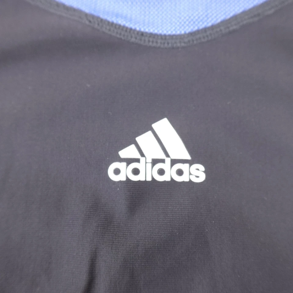 Camisa Adidas Para Hombres 2XL Negra Azul Climacool Gimnasio Entrenamiento Compresión Capa Base Foto 4 de 4