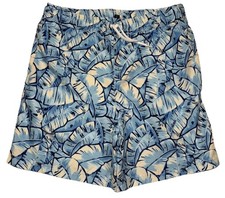 Janie And Jack Boys Size 16 Blue White Palm Leaves Swim Trunks JJ 23 UV New