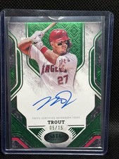 2025 Topps Tier One Mike Trout Auto /15 Los Angeles Angels SSP Rare