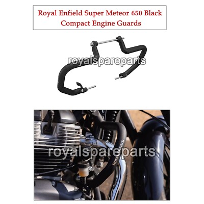Original Royal Enfield ''SUPER METEOR 650'' Schwarzer Kompakter Motorschutz