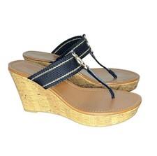 Tommy Hilfiger Ladies Shoes High Heel Wedge Platform Logo Cork 7.5 M