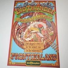 Big Thunder Mountain Railroad Poster Authentic Magic Kingdom 12x18 Disney World